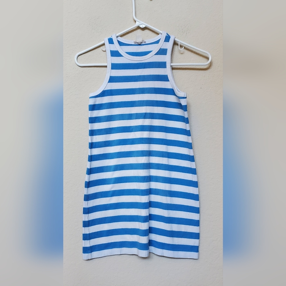 Crewcuts Blue and White Striped Dress. Size 8